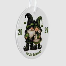 Green Halloween Gnome Couple, Plaid Gnome Couple,
