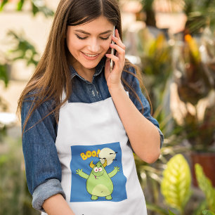 Green Halloween Monster Adult Apron