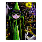 Green Halloween Witch Poster