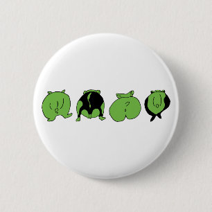 Green Hamster Butts 6 Cm Round Badge