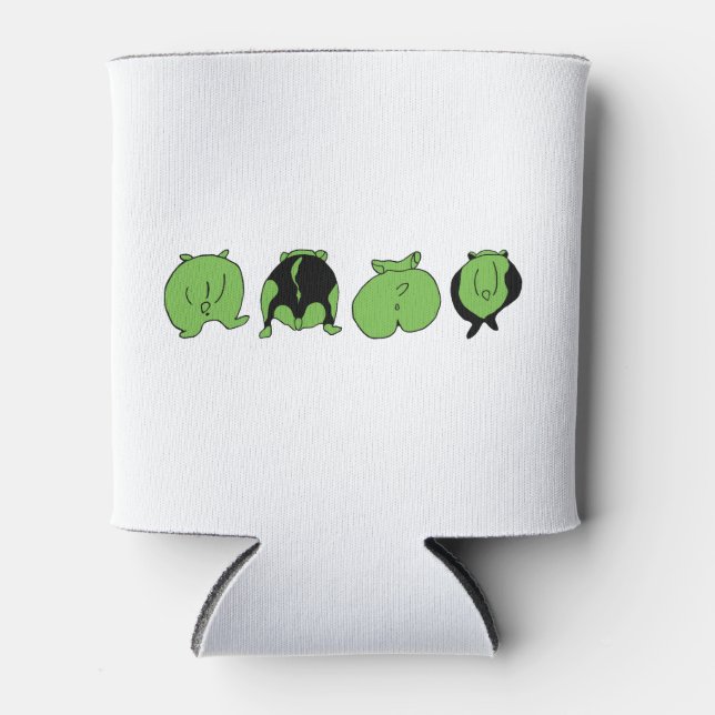 Green Hamster Butts Can Cooler (Front)
