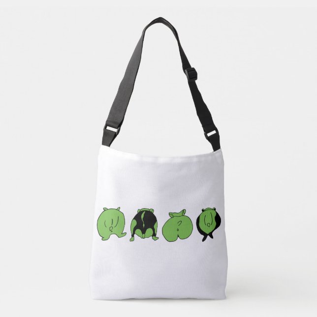 Green Hamster Butts Crossbody Bag (Front)