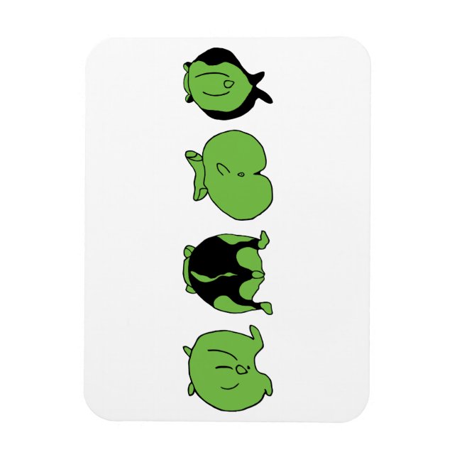 Green Hamster Butts Magnet (Vertical)