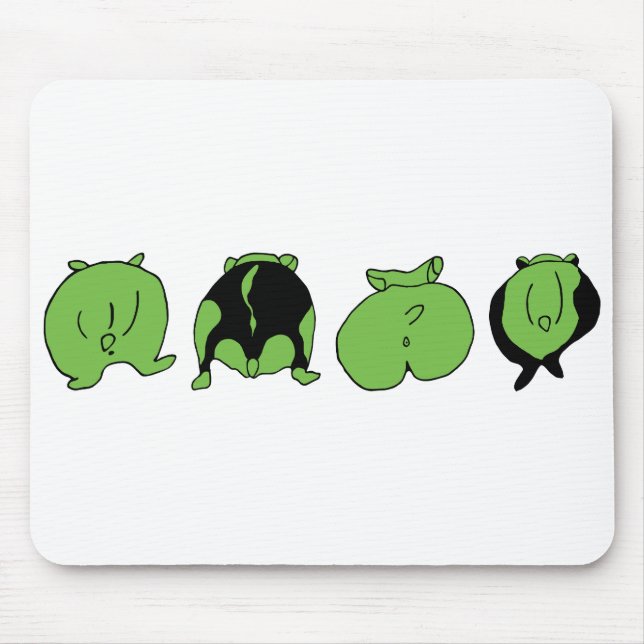 Green Hamster Butts Mouse Mat (Front)
