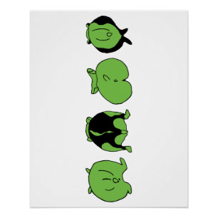 Green Hamster Butts Poster