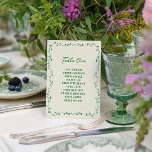 Green Hand Drawn Wedding Seating Chart Card<br><div class="desc">Celebrate in style with our quirky and whimsical,  downloadable wedding seating chart card,  customisable with the guests' names.</div>