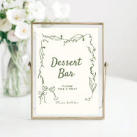 Green Hand Drawn whimsical Dessert Bar