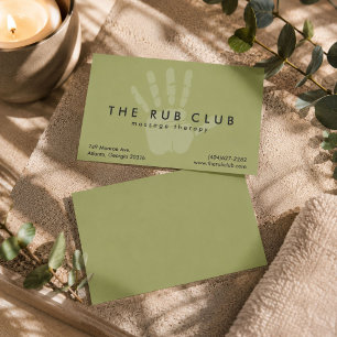 Green Handprint Massage Therapy Business Card