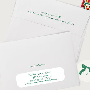 green handwritten ink holiday custom christmas envelope