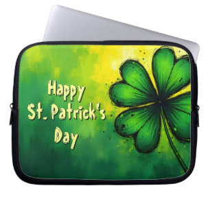 Green, Happiness & Joy - Happy St. Patrick's Day! Laptop Sleeve