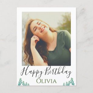Green Happy Birthday Postcard