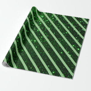 Green Happy christmas glitter luxe background Wrapping Paper