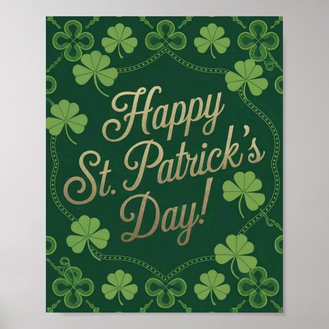 Green Happy St. Patrick's Day Poster (Front)