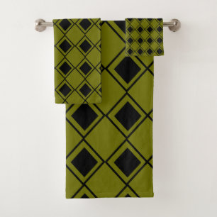 Green Harlequin  Bath Towel Set