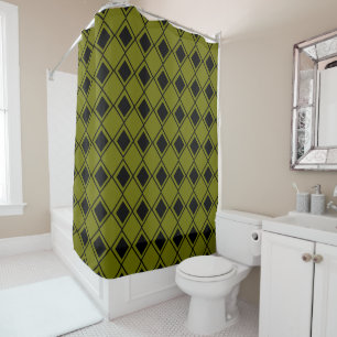 Green Harlequin  Shower Curtain