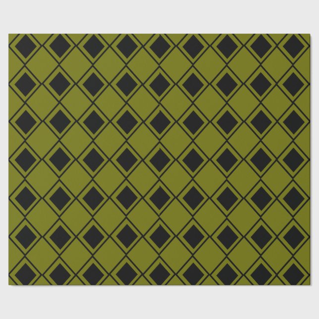 Green Harlequin Wrapping Paper (Seam)