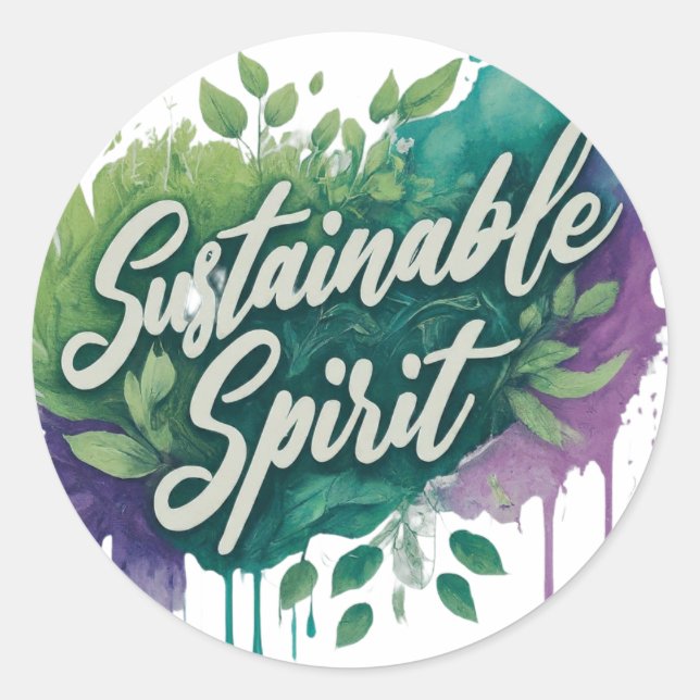 Green Harmony: A Sustainable Spirit  Classic Round Sticker (Front)