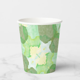 Green Harmony Abstract Pattern Paper Cups