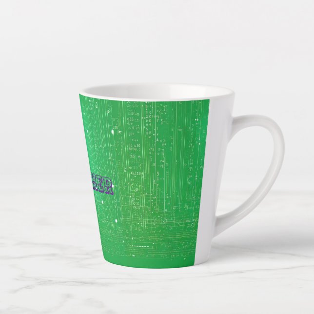 Green Harmony: Together Text Latte Mug with Design (Right)