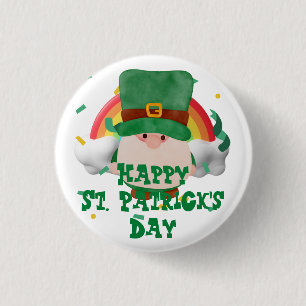 Green hat lucky Shamrock St. Patrick's Day 3 Cm Round Badge