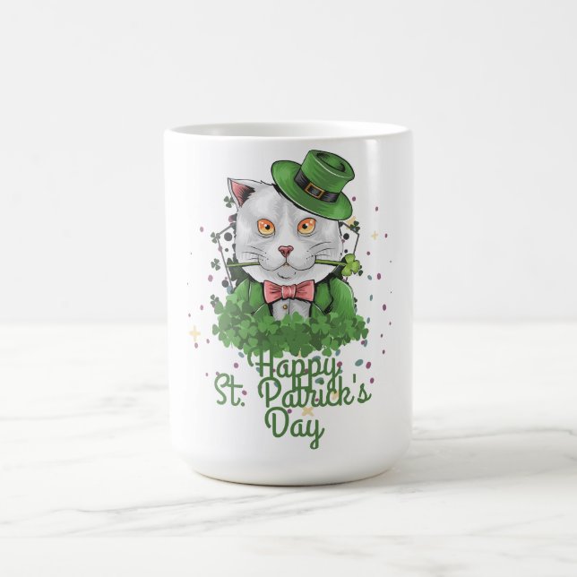 Green hat lucky Shamrock  St. Patrick's Day  Coffee Mug (Center)