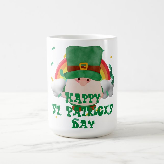 Green hat lucky Shamrock  St. Patrick's Day Coffee Mug (Center)
