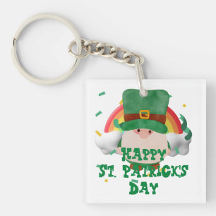 Green hat lucky Shamrock  St. Patrick's Day Key Ring