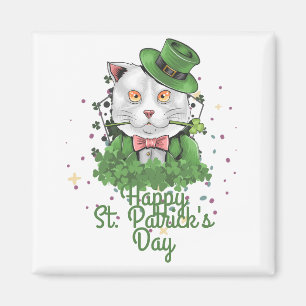 Green hat lucky Shamrock St. Patrick's Day Magnet