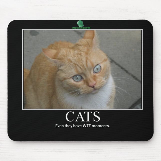 GREEN HAT PRODUCTIONS WTF CATS mousepad (Front)
