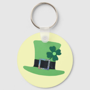 Green hat with clover for St. Patrick's day Key Ring