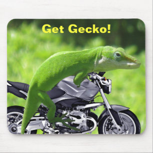 Green Hawaiian Gecko Rider Mouse Mat