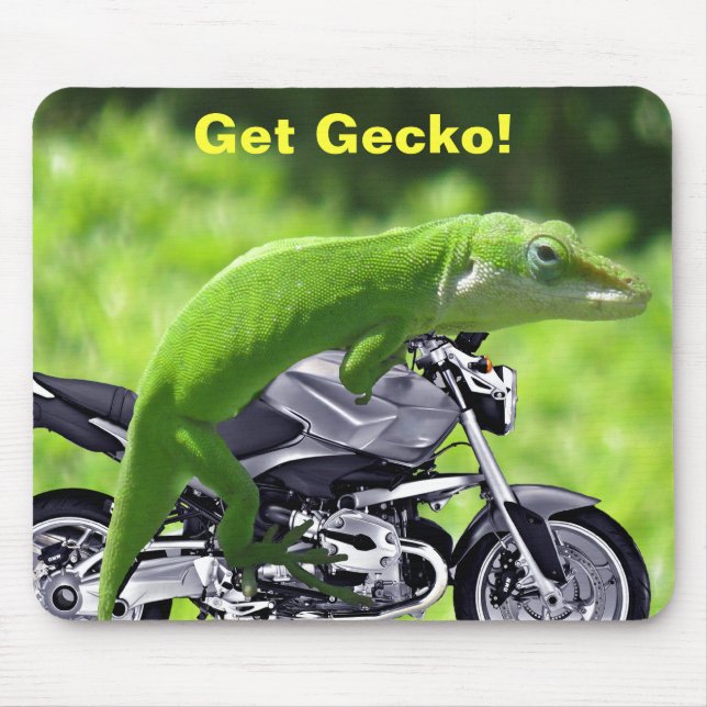 Green Hawaiian Gecko Rider Mouse Mat (Front)