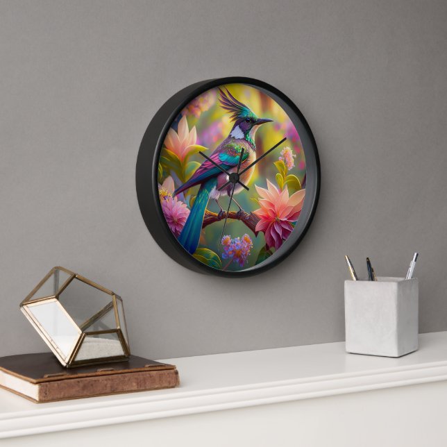 Green Headed Jay Fantasy Bird Clock (Office)