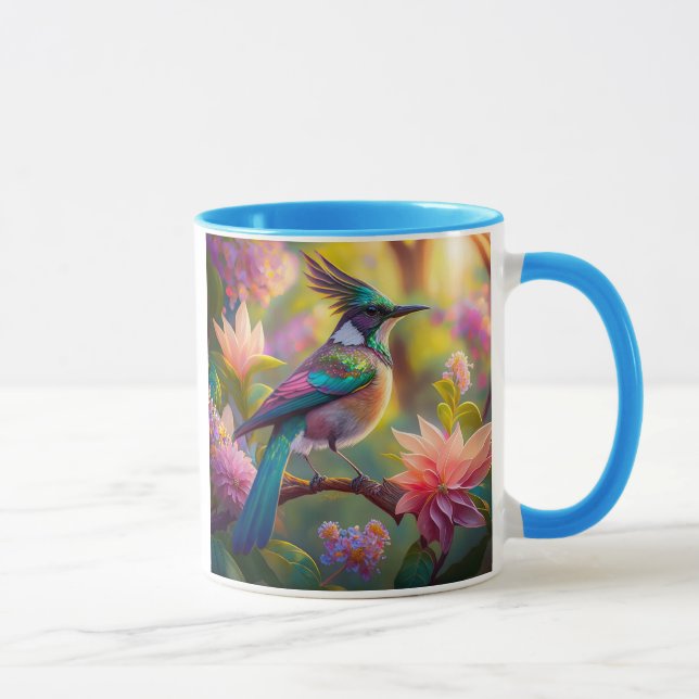Green Headed Jay Fantasy Bird Mug (Right)