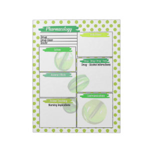 Green Healthcare Student Pharmacology Template Notepad