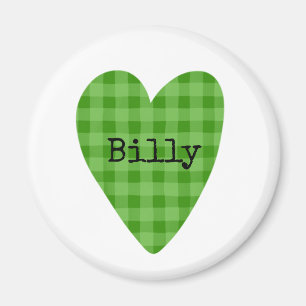 Green Heart Art Kids NAME Family Grandparents Fun Magnet