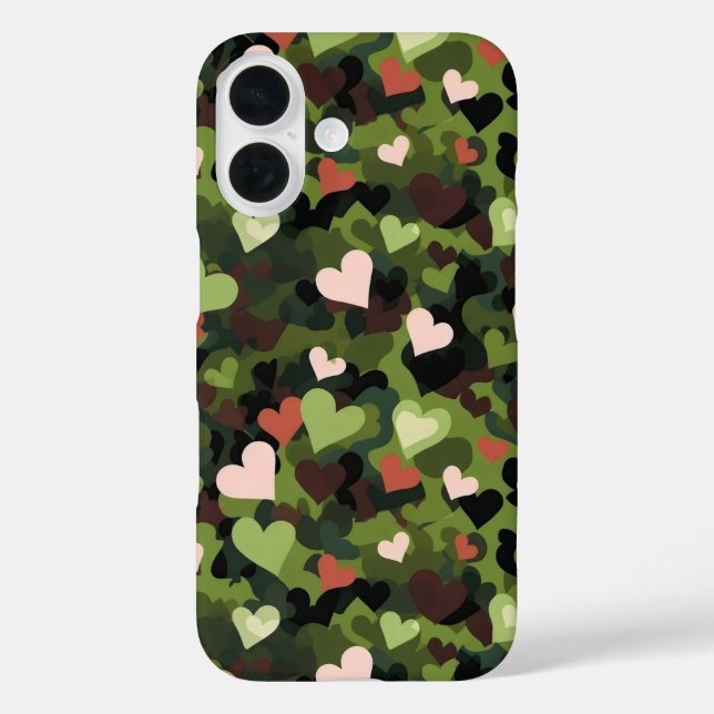 Green Heart Camouflage Case-Mate iPhone Case (Back)