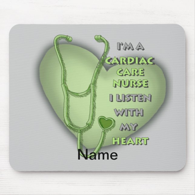 Green Heart Cardiac Care nurse Mouse Mat (Front)