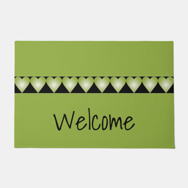 Green Heart Detailed Doormat (Front)