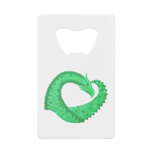 Green heart dragon on white (Front)