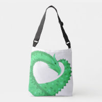 Green heart dragon on white