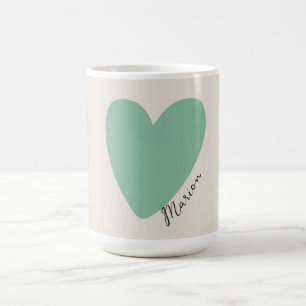 Green Heart Elegant Mug with Name