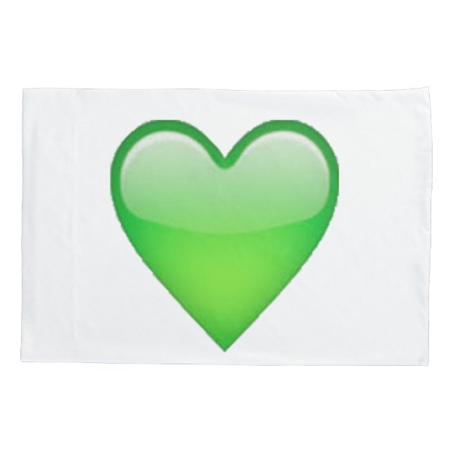 Green Heart - Emoji Pillowcase (Back)