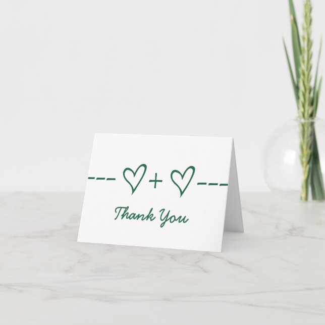 Green Heart Equation Thank You Card (Front)