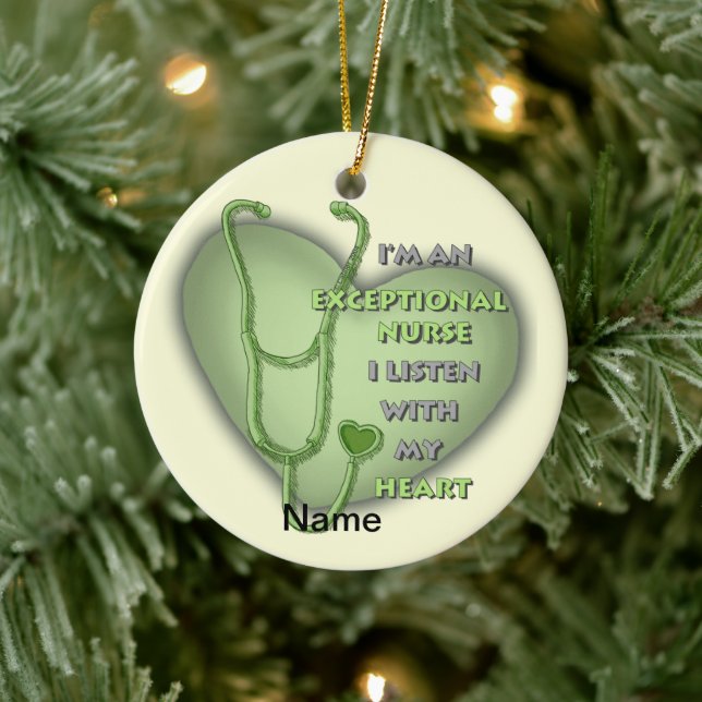 Green heart exceptional nurse  ceramic tree decoration (Tree)