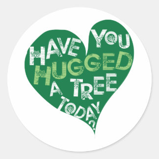 Green Heart (Hug a Tree) Classic Round Sticker