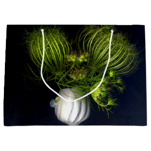 "Green heart in black" Large Gift Bag
