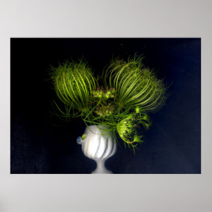 Green heart in black poster