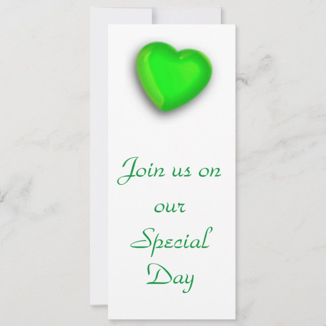 Green Heart Invite (Front)