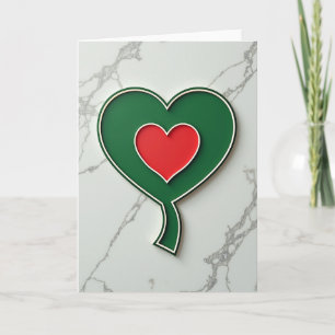 Green Heart Love Art Card
